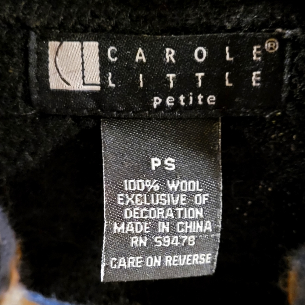 EUC Carole Little boiled wool sweater/jacket